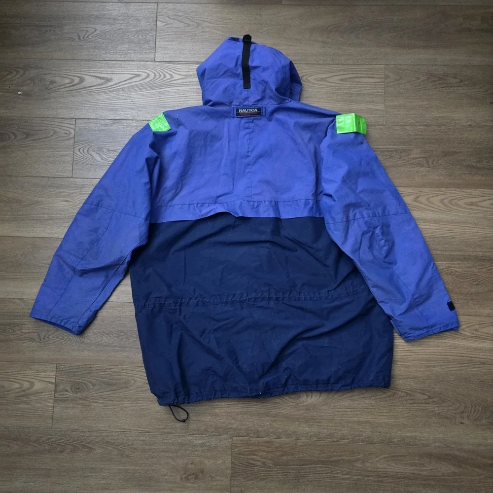 Vintage Nautica Competition XXL Jacket Blue Colorblock 90s Sailing Ski Snow